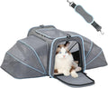 Petsfit Large Double Expandable Cat Carrier for Large Cats and Small Dogs | 19 x 12 x 12 in; dual-side expansion for large cats and small dogs, with anti-sag frame and locking zippers; up to 18 lb.