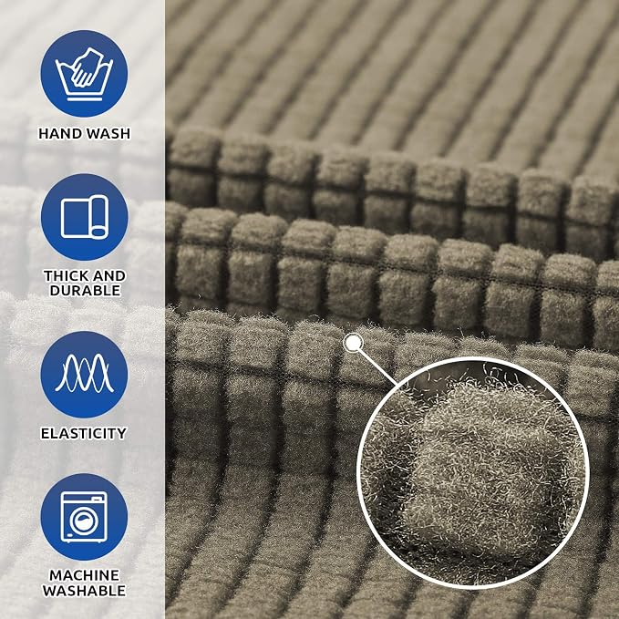 Stretch Chair Sofa Slipcover, Single Couch Cover,Khaki | 1-Piece Washable Sofa Cover,Pet Friendly (31"-55") Furniture Protector Soft Jacquard Elastic Bottom for Dogs & Kids