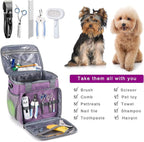 Pet Grooming Bag, Dog Grooming Supplies Organizer Tote Bag, Perfect for Pet Grooming Tool Kit Accessories-Purple