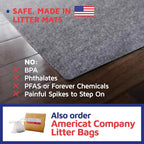 Cat Litter Mat by Americat – 36 x 28 Inches Machine Washable for Easy Clean, Waterproof & Made in USA – X Large Mat Traps Litter Around Cat Litter Box & Protects Floors