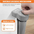 Pawtners Retractable Baby Gates, 41" Tall Extends up to 71" Wide, Gray | Extra Wide Dog Gate Indoor with for Stairs, Pet Gate with Support Rods for Doorways Hallways Indoor & Outdoor