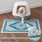 Glittme Cat Litter Mat, 24"x15" Non-Slip Washable Trapping Mat for Cats | Litter Trapping Mat With Thick PVC Coil To Catch Scatter, Soft On Paws And Waterproof Bottom To Protect Floors