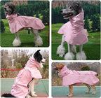 MAMORE Dog Raincoat, Waterproof Rain Jacket for Small Medium Large Dogs, Windproof Reflective Adjustable Breathable Pet Rain Coat with Storage Pocket and Leash Holes (Pink, 2X-Large)