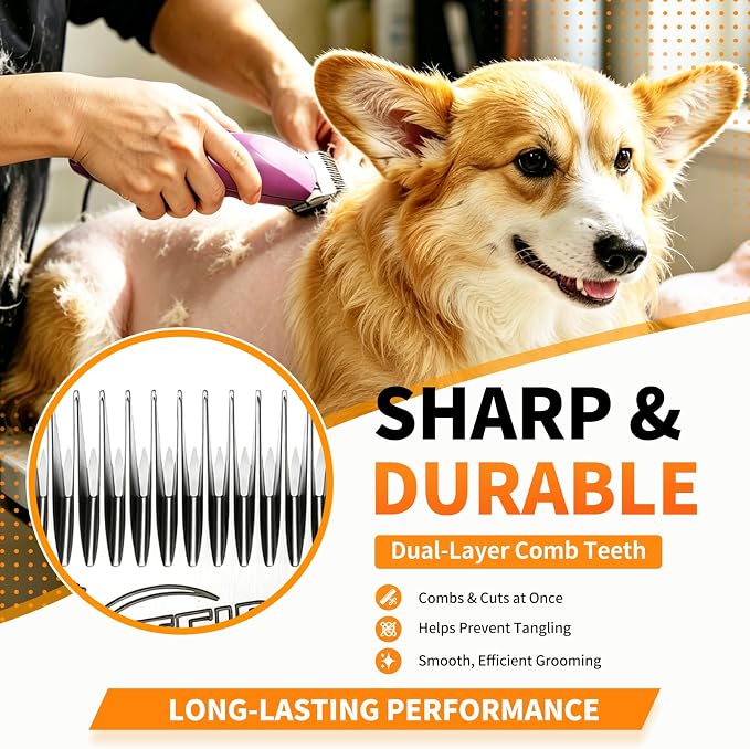 Size 4FC Detachable Pet Grooming Clipper Blade with Ceramic Cutter, 9.5mm 3/8 Inch Cut Length, Silver, Compatible with Andis, Oster A5, Wahl KM10, 3 Pack