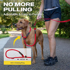 Fida 2-in-1 Slip Lead Dog Leash with 2 Handles, 6FT Training Leash, Red | No Collar Needed, Tangle Free, Soft Padded Handles, Traffic Control,Reflective Heavy Duty No Pull Leash for Medium-Large Dogs