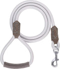 Mile High Life Dog Leash with Genuine Leather Handle, 6 FT/5 FT/4 FT | Leather Grip Rope Leash, Heavy Duty 360° Swivel Metal Clasp, for Small Medium & Large Dogs