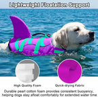 Fragralley Shark Dog Life Jacket, Easy to Put on Dog Life Vest for Swimming and Boating, Vibrant & Adjustable Dog Life Preservers for Small Medium Large Dogs, Suit to Swim, Fish, Beach, Surfing