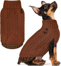 KYEESE Dog Sweater Turtleneck Thick Knit Pullover for Cold Weather | Stretchy Fit, Lightweight & Warm, Cozy Knit Comfort, Classic Plaid Design, Gentle on Sensitive Skin, Comfortable Daily Wear