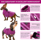 Queenmore Small Dog Sweaters, Soft Fleece Vest Pullover Dog Jacket with Leash Hole, Warm Winter Dogs Clothes Cold Weather Doggy Dachshund Sweater for Small Dogs Cats Boy or Girl (Cationic Berry, XS)