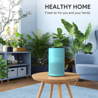 FULMINARE Air Purifiers for Home Bedroom H13 HEPA Air Filter | 360° Intake for Pet Hair, Smoke, Odors , 3 Speeds, Timer, 24dB, Small Mini Air Purifier with Night Light, Ocean Blue