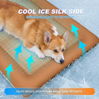 Cooling Mat for Cats, Reversible Self Warming Cat Bed, Dark Brown, 24x36 In | Cool-Touch Ice Silk Side, Plush Fleece Warm Side, Heat-Reflective Foil for Indoor Cats, Kittens, Small Dogs and Crates