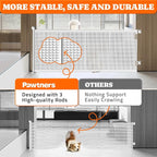 Pawtners Retractable Baby Gates Extra Wide, 41" Tall Extends up to 71" Wide, Dog Gate Indoor with for Stairs, Pet Gate with Support Rods for Doorways Hallways Indoor & Outdoor-White