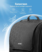 Pecute Cat Backpack Carrier,Large Space Dog Bubble Backpack,Ergonomic,Black | Bubble Transparent Window,Sunshade Curtain,Safety Rope,Sturdy,Large Mesh for Breathability,Suitable for Outdoor,Vet