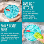 Messy Mutts Round Slow Feeder, 8 Inch, 2 Cup, Teal | 8 Inch Round Silicone Puzzle Slow Feeder For Dogs And Cats, Holds 2 Cups, Dishwasher Safe