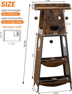56in Modern Wood Cat Tree Tower for Indoor Cats with Hammock | Multi-Level Climbing Design, 2 Spacious Hammocks, Perch, Cat Condo, Scratching Board, Ideal for Multi-Cat Homes, Rustic Brown
