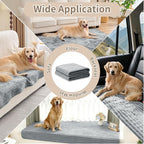 100% Waterproof Couch Covers for Dogs, 35"×63" Washable Couch Cover, Non Slip Sectional Couch Covers for 3 Cushion Sofa Cover Pet Friendly, Cat and Dog Couch Bed Cover-Light Grey