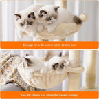 Heybly Cat Tree, 68 inch Multi-Level Cat Tower for Indoor Cats HCT025M | Cat Condo with 2 Widened Plush Perches, 2 Cozy Baskets, Scratching Board and Big Caves, Beige