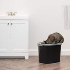 IRIS USA Large Top Entry Cat Litter Box, Hooded Privacy, Black/Gray | Multi-Cat Households, Protected Interior, Enclosed Top Access, Dog Proof Pan, Reduced Tracking, Odor Trapping