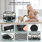 Siedihit Dog Cat Playpen, Puppy Pet Playpen Indoor for Small Dog Crate Tent Cage Outdoor, Portable Pop Up Dogs Enclosure Kennel with Carrying Case for Dogs/Cats/Rabbits(Grey, Small