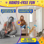 Interactive Cat Toys for Indoor Cats, Automatic Moving Toy with Flying Bird | Catpick toy Doorway Hanging Feather Toys for Bored Kitten & Adult Cat, Wand Toy for Exercise &Enrichment, Rechargeable, White