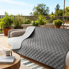 gogobunny 100% Double-Sided Waterproof Dog Bed Cover Pet Blanket Sofa Couch Furniture Protector for Puppy Large Dog Cat, Reversible (82x120 Inch (Pack of 1), Dark Grey/Light Grey)