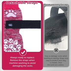 EXPAWLORER Anti Slip Dog Socks to Prevent Licking Paws, Dog Shoes for Hot Pavement, Dog Booties for Small Medium Large Senior Dogs, Traction Control Boots & Paw Protectors for Hardwood Floors Rose