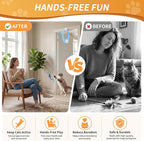 Interactive Cat Mice Toys for Indoor Cats, Automatic Flying Feather Wand for Bored Kittens Adult Cats Self Play, Rechargeable Doorway Hanging Toy for Pets Chase Hunt Enrichment Exercise (Blue)