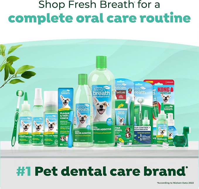 TropiClean Fresh Breath Water Additive for Cats, Cat Breath Freshener, 16oz
