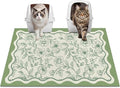 Glittme Cat Litter Mat, 33"x22" Non-Slip Washable Trapping Mat for Cats | Litter Trapping Mat With Thick PVC Coil To Catch Scatter, Soft On Paws And Waterproof Bottom To Protect Floors