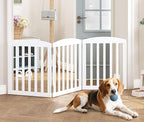 SPIRICH Dog Gate Indoor, Dog Gates for Doorways, Stairs, The House, Wooden Freestanding Foldable Pet Gate, Extra Wide Step Over Puppy Gate, 3 Panels, White