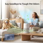 AromaRoom Pet Air Purifier for Home, H13 HEPA Air Filter, Auto Quality Mode | Pet Hair Dander Odor Allergies Smoke, Air Quality Monitor, Quiet Air Cleaner for Bedroom, Living Room