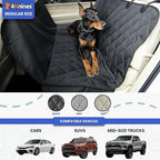 4Knines Dog Backseat Cover with Hammock for Cars, SUVs, and Trucks – Waterproof Layers, Nonslip Seat Protector, Durable Nylon Clips, K9 Shield with Heavy Duty Thread, (Regular, Tan)