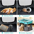 XRG Foldable Pet Playpen,Indoor Cat cage Puppy Crates L(35.4"x27.6"x23.6") | Portable Dog Crates with Upgrade Breathable Mesh，Sturdy Cat Kennel Indoor & Outdoor for Rabbit or Small Animals，Green