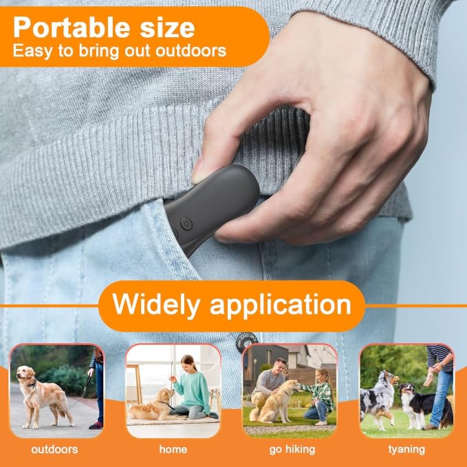 Dog Bark Deterrent Device,Anti-Barking Device,Up to 15Ft Long Range & Rechargeable Bark Control,Stop Barking Dog Devices,Safe for Dogs Training,Indoor & Outdoor（Black）