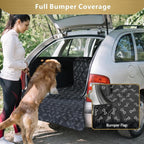 F-color SUV Cargo Liner for Dogs - Heavy Duty Cargo Cover for Mid-Size SUVs | Water Resistant, Bumper Flap, Non-Slip Mat, Car Trunk Dog Car Seat Cover Prevents Scratches Pet Hair Mud Dirt for Sedans Vans
