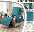 100% Waterproof Recliner Chair Cover, Non-Slip Washable Recliner Slipcover with Elastic Straps & Side Pocket, Stay in Place Furniture Protector for Dogs Cats Kids(Blue, 23)
