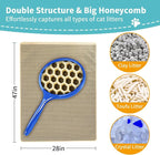 XL Cat Litter Mat, 28"x47", Extra Large Litter Mat for Cats, Less Mess | EVA Double-Layer Honeycomb Litter Trapping Mat, Anti-Scatter Anti-Tracking Cat Rug, Non-Slip Waterproof, Easy to Clean(Khaki)