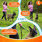 SparklyPets - Hands Free Dog Leash with Reflective Stitches - Waist Leash for Dog Walking, Hiking, Training, Jogging, Canicross, Running - for Medium & Large Breeds