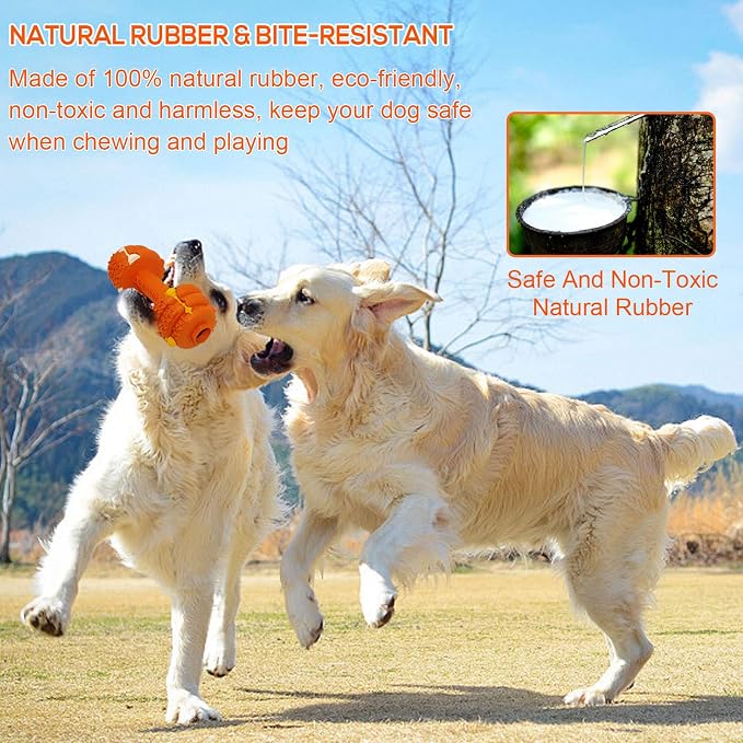 Dog Chew Toys for Aggressive Chewers,Food Grade Non-Toxic Dental Pet Toy,Tough Durable Indestructible Dog Toys for Medium Large Dogs.Orange