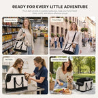 JourCraf Dog Carrier for Small Dogs, Soft Sided Cat Carrier with Hard Bottom, Breathable Mesh Top, Safety Leash, Padded Shoulder Strap, Fits Pets up to 13 lbs, for Travel, White