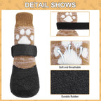 KOOLTAIL Anti Slip Dog Socks for Hot/Clod Pavement to Prevent Licking Paws，Dog Booties for Hardwood Floors, Traction Rain Dog Boots&Paw Protectors Shoes with Grip for Small Medium Large Senior Dogs M