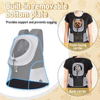WOYYHO Pet Dog Carrier Backpack, Ventilated Mesh Small Dog Front Backpack | Breathable Puppy Back Pack, with Safety Belt, Storage Pockets, for Travel Hiking Cycling Outdoor Adventures, Grey, M