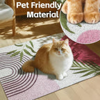 Cat Litter Mat Litter Trapping Mat, 33"x22" Waterproof Urine Proof Litter Box Mat Catcher Mat Non-Slip Washable for Kitty Kitten, Pink