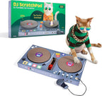 DJ Scratchpad by Relatable, Enrichment Cat Toys And Kitten Toys For Your Furry Friends, Cat Tree Essentials, Includes Box With 2 Scratch Wheels, 1 Plastic Ball With Bell, And Attached Microphone Plush