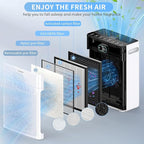 Air Purifiers for Home, HEPA Air Purifier with PM 2.5 Air Quality Monitor | Cover Up to 2200 Ft², Air Cleaner with Washable Pre-filter, Timer, Pet mode, Fragrance Sponge for Smoke, Odor, Dander(Black)