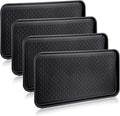 4 Pieces Shoe Tray for Entryway, Waterproof Boot Tray Shoe Mat Multi-Purpose Dog Cat Bowl Mat Pet Food Tray Boot Mat for Entryway Indoor Outdoor Floor Protection (Black,30 x 15 x 1.2 Inch)