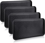 4 Pieces Shoe Tray for Entryway, Waterproof Boot Tray Shoe Mat Multi-Purpose Dog Cat Bowl Mat Pet Food Tray Boot Mat for Entryway Indoor Outdoor Floor Protection (Black,30 x 15 x 1.2 Inch)