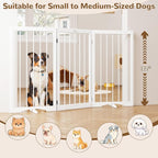 32" Extra Tall Free Standing Dog Gate Indoor, Foldable Pet Gate | for Doorways Stairs, 3-Panel Dog Fence with Support Feet for Stability, Folding Puppy Gate Easy to Carry No Drilling 54"x32"