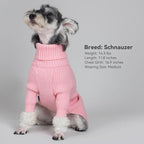cyeollo Dog Sweater Long Sleeve Knitted Turtleneck Pullover Warm Clothes | Ultra Soft Warm Knit, Full Coverage, 4-Way Stretch for Easy Movement, Easy On & Off, Winter Daily Wear for Small Dogs