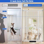 SHYUJAJIE 71 Inch Extra Tall Pet Gate for Cats | 29.92"-48" Adjustable Wide Dog Gates,Pressure Mounted Walk Through Tall Pets Gate for Doorways,Hallway,Stairs,Black